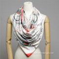 Fashion women's silk long scarf,chain heart digital printed scarf